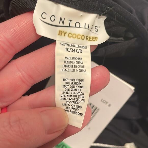 Coco Reef Contours NWT Women's 10 34 C/D Bra Sized Sterling One Piece Swimsuit - Picture 5 of 5